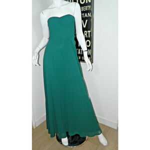 Lulu's Dress Size Small Dark Emerald Green Strapless Maxi